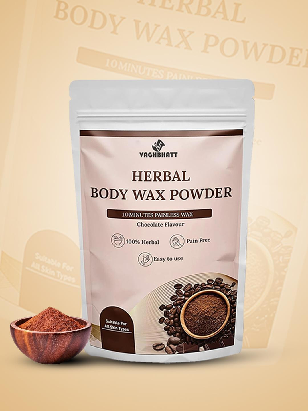 Vaghbhatt Herbal Body Wax Powder for Painless Hair Removal - Chocolate Flavour