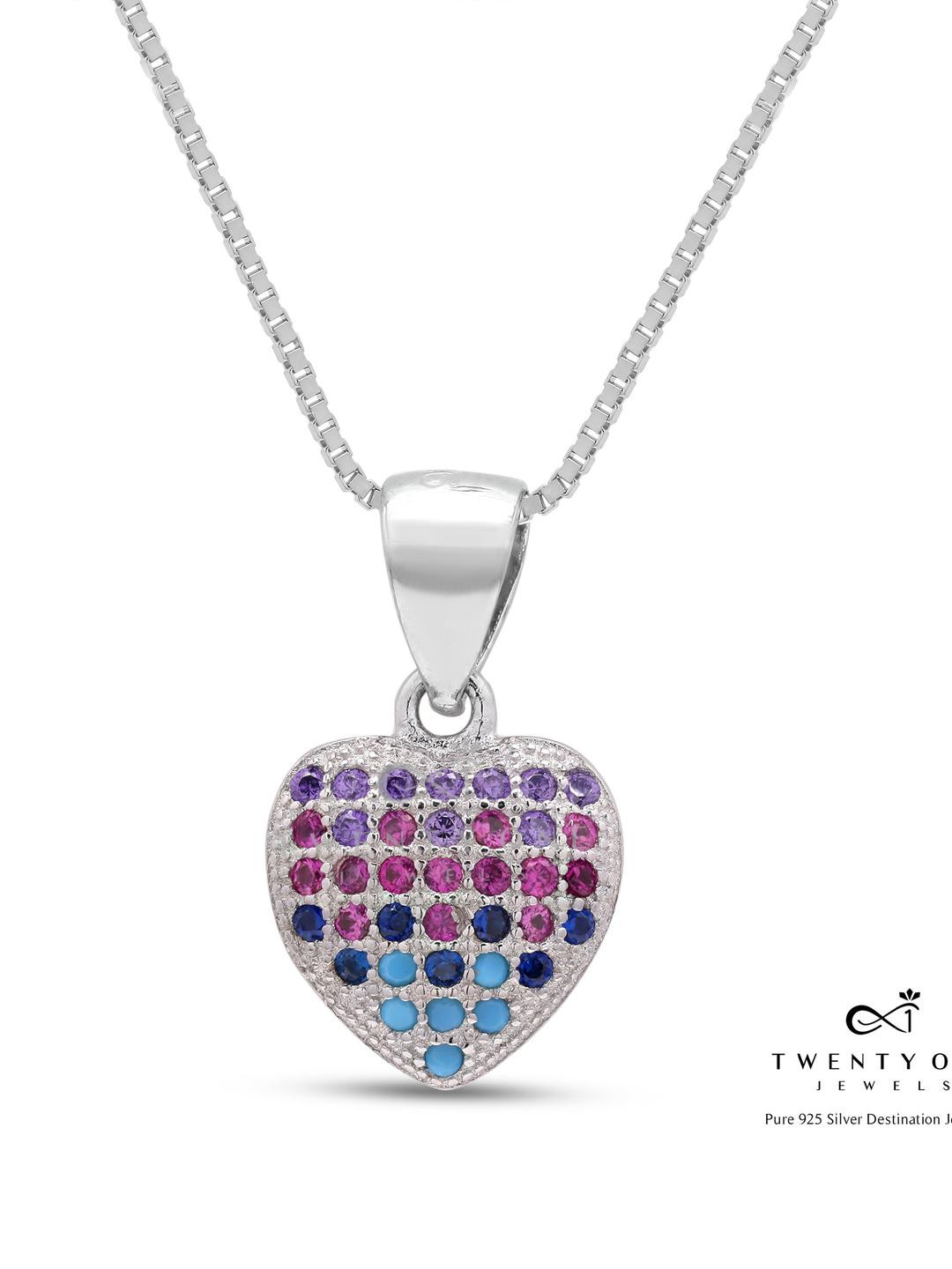 925 Silver Rainbow Haert Pendant