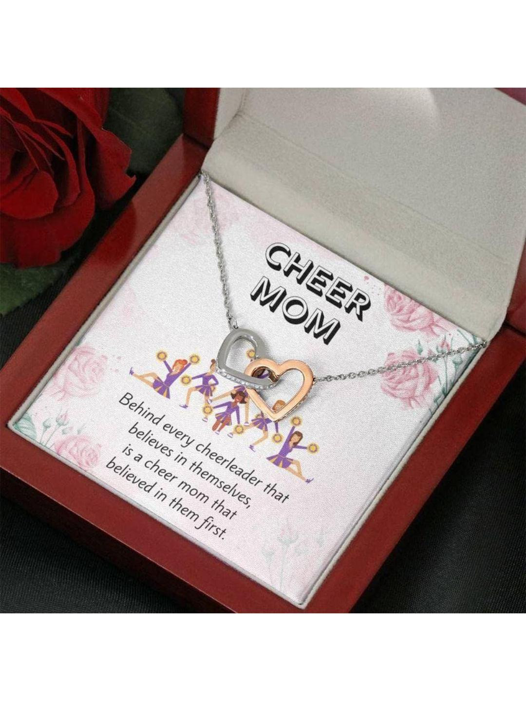 Silver Gift Mom Necklace, CHEER MOM NECKLACE Unique Family Gifts Sweet Cheer Mom Gift Cheerleader N