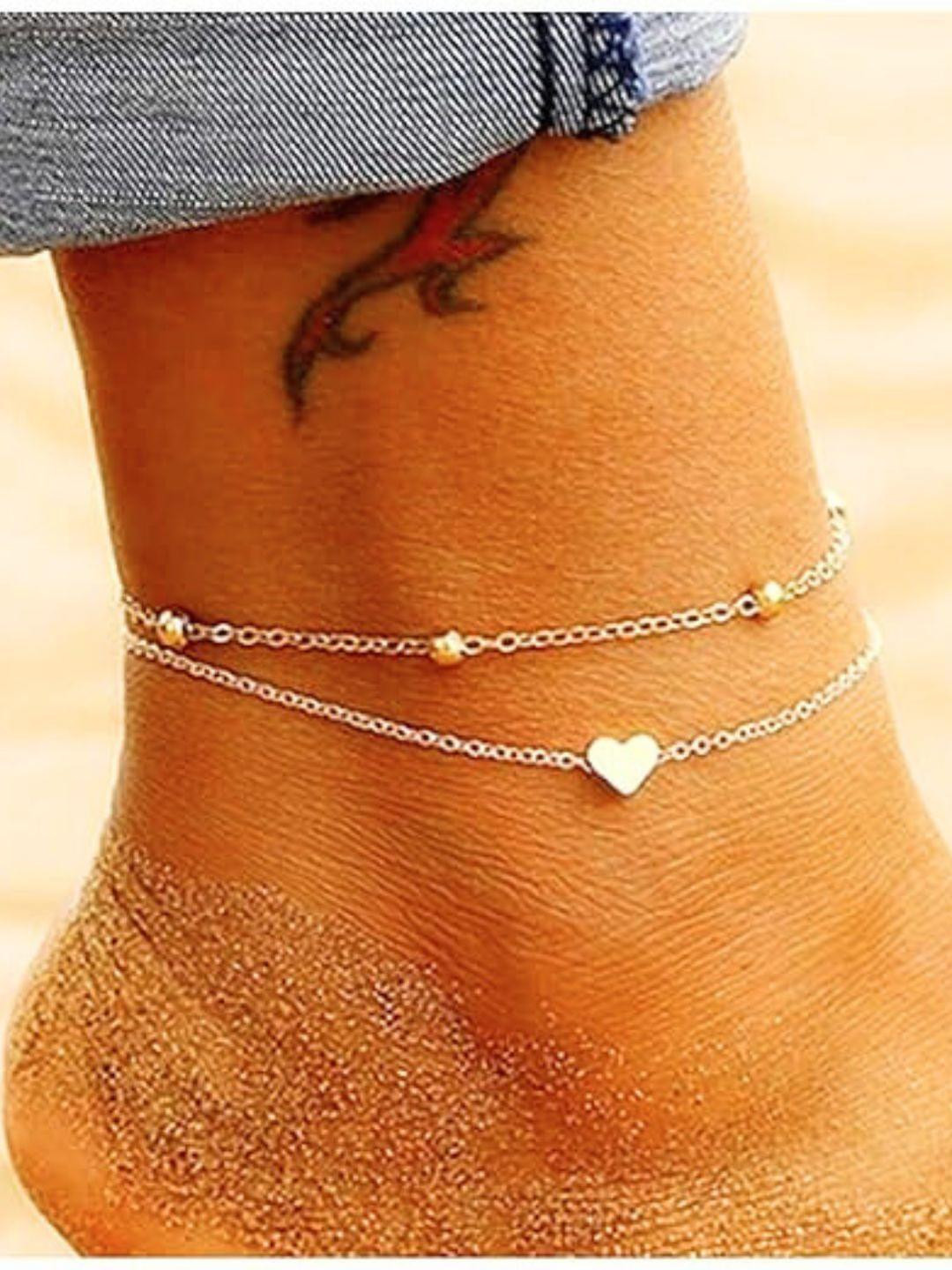 Tipsy closet 18K Gold-Plated Stainless Steel Anti-tarnish Heart Shaped Anklet