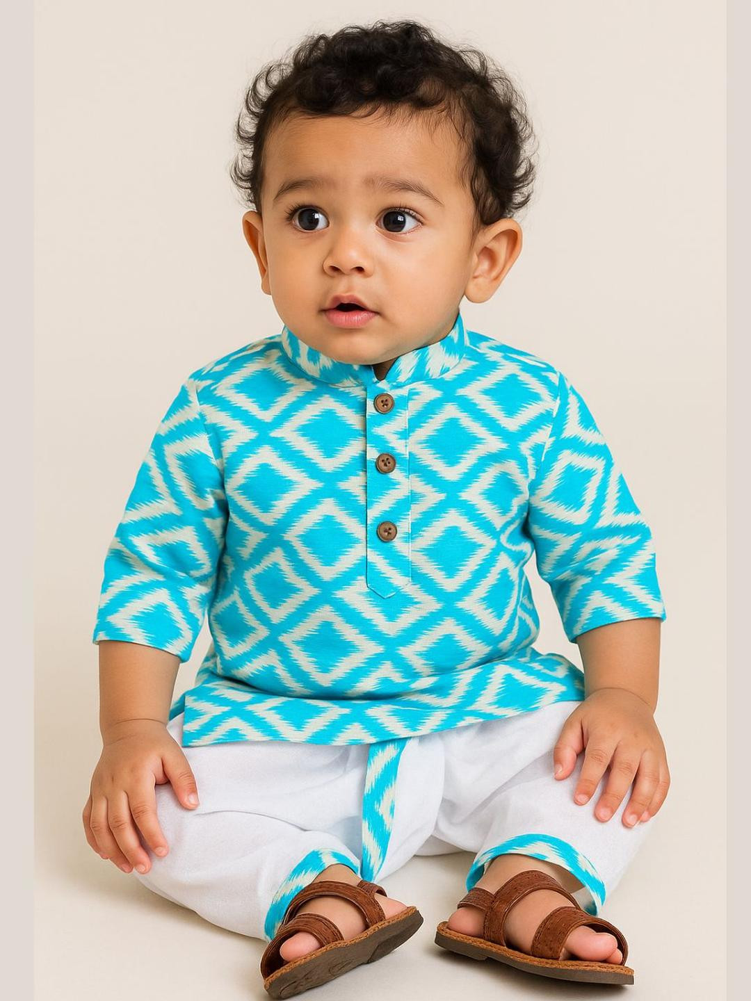 mustmomBoys Blue Kurta Sets