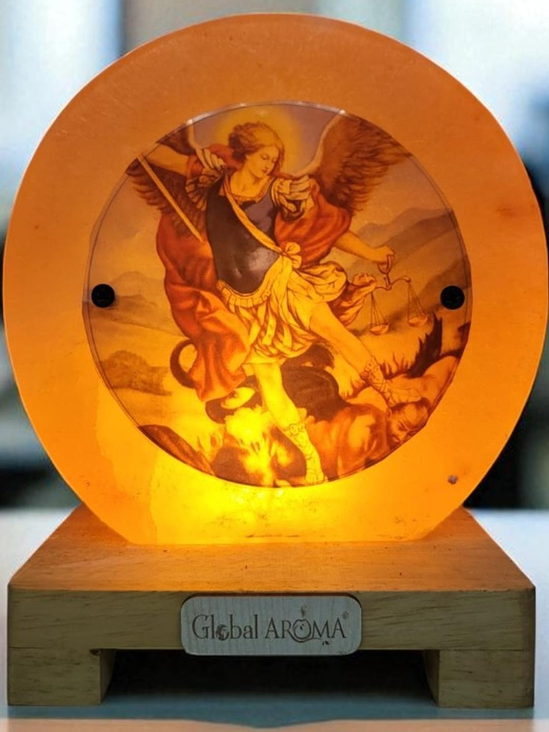 GLOBAL AROMA 3D Saint Michael Himalayan Rock Salt Lamp