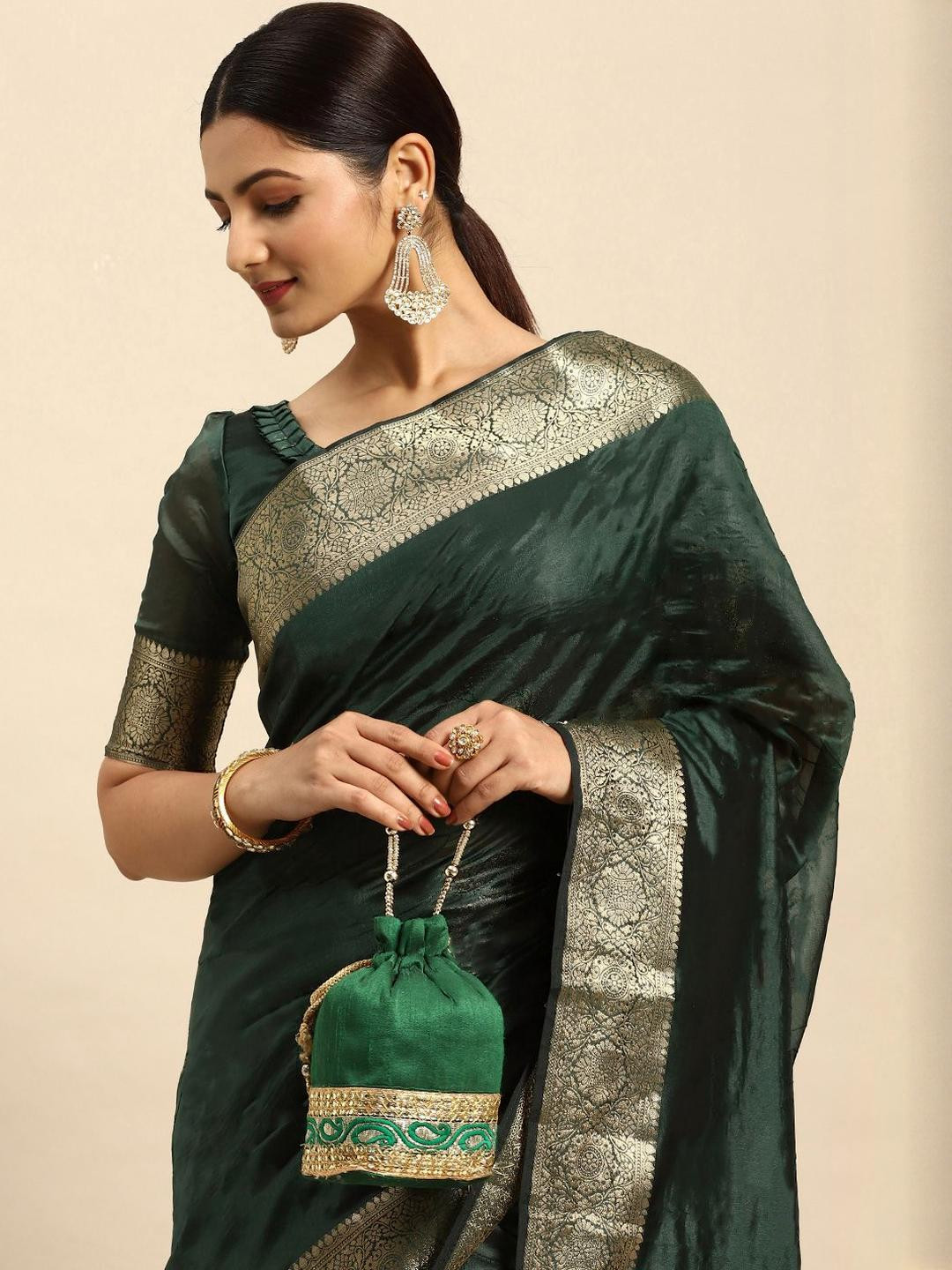 HERE&NOW Zari Silk Blend Saree
