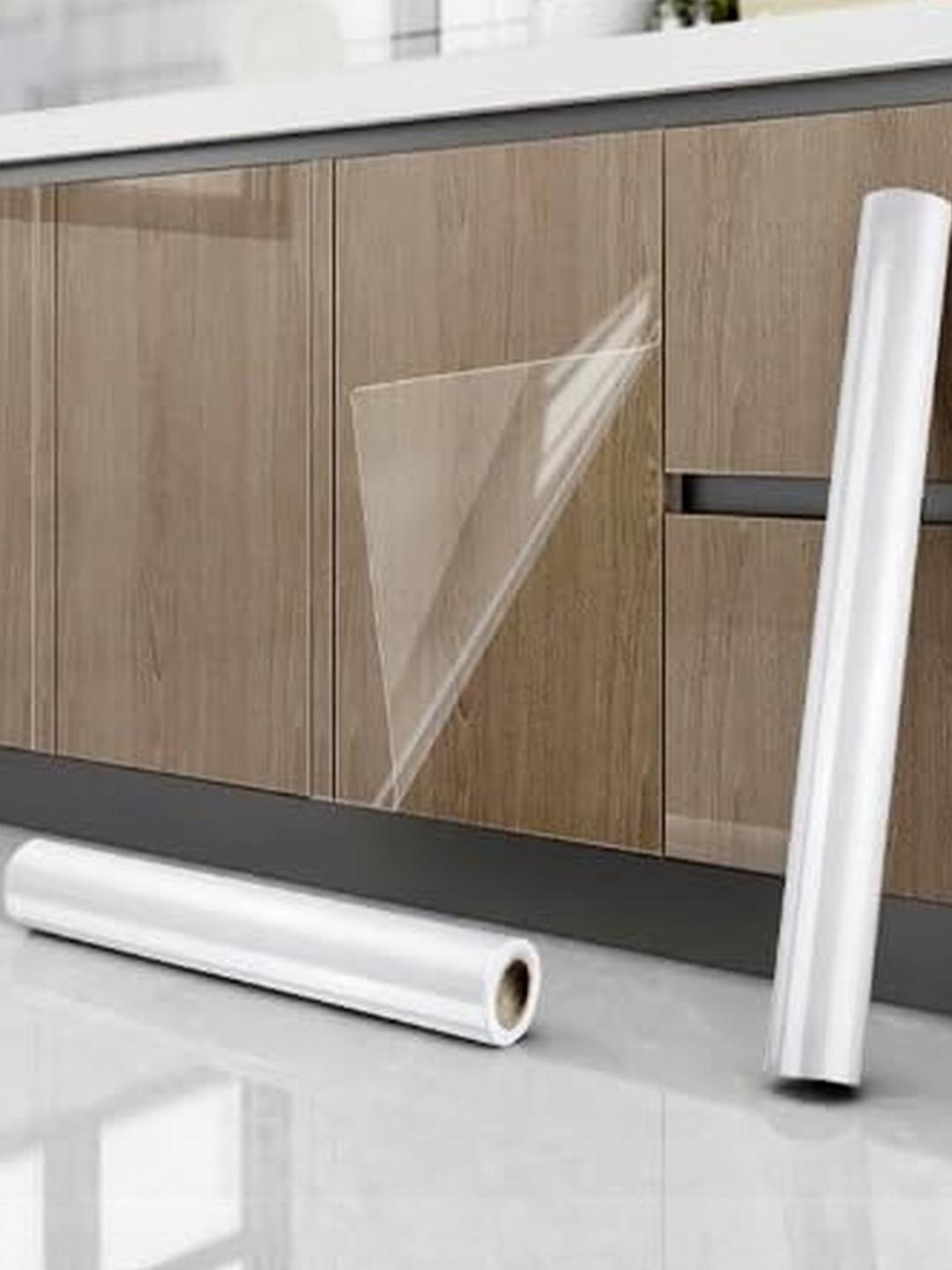 SUNBIRD Clear Kitchen Sticker, Waterproof Cupboard Sticker Oil Proof Wallpaper