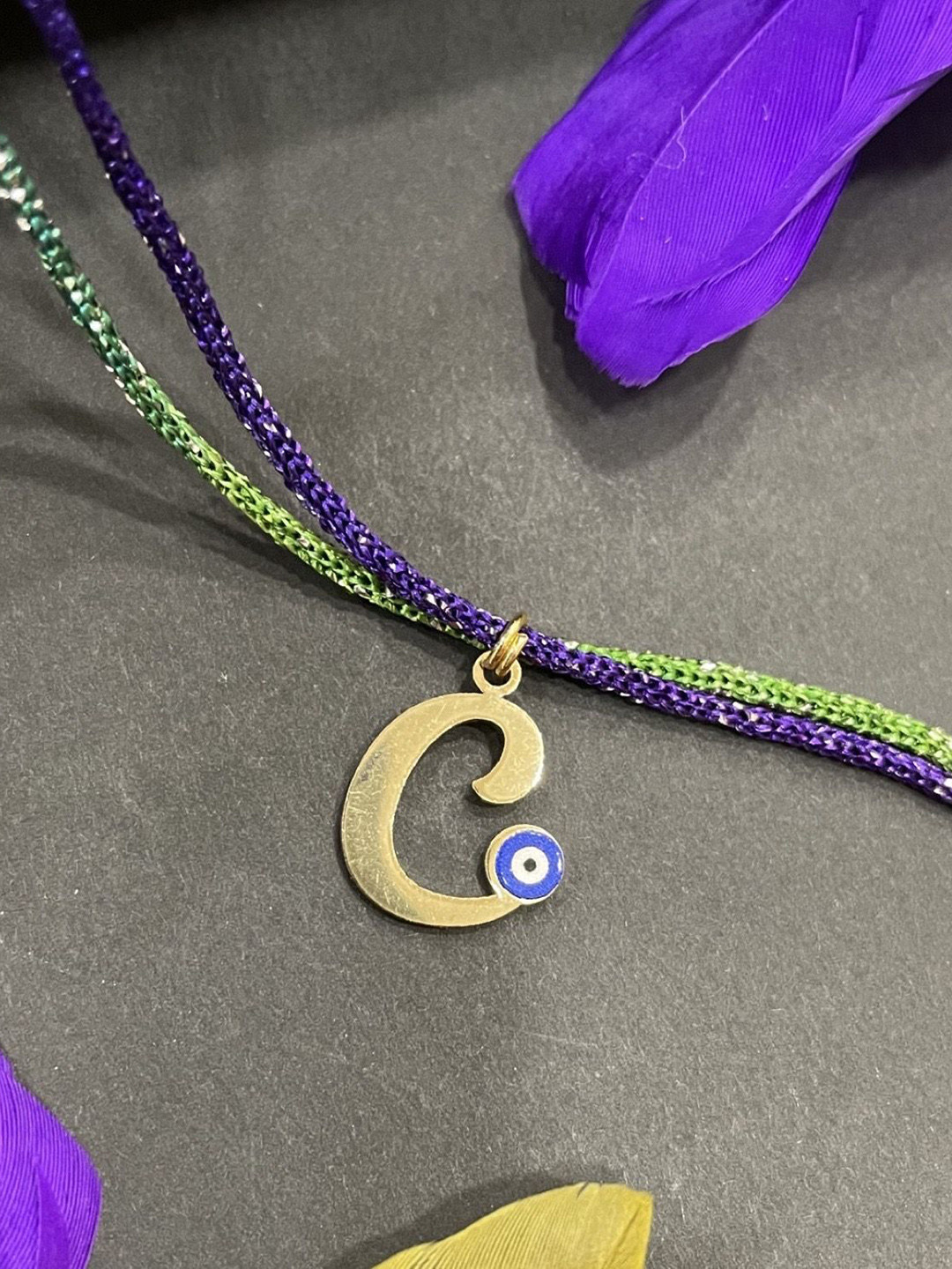 Digital Dress Room C Letter Initial Evil Eye Rakhi