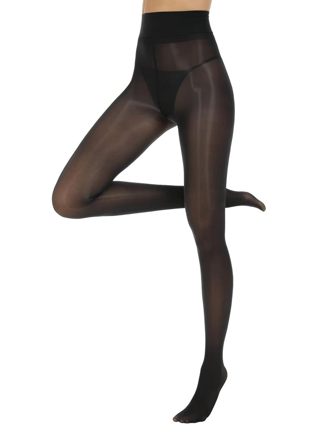 VAGHBHATT Women's High Waist Black Sheer Stockings