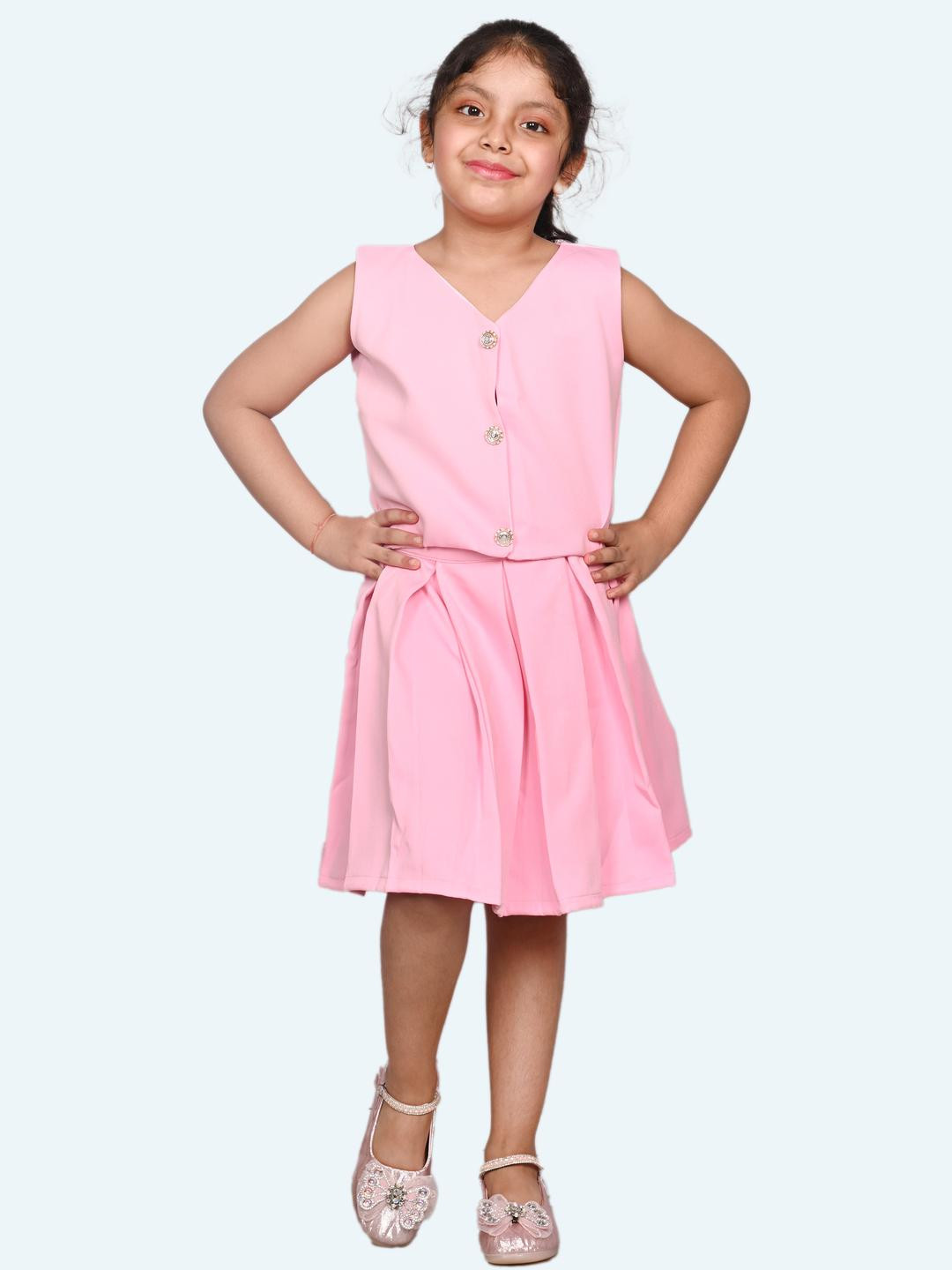 Modish Kids-Unisex Pink Cotton Blend Clothing Set
