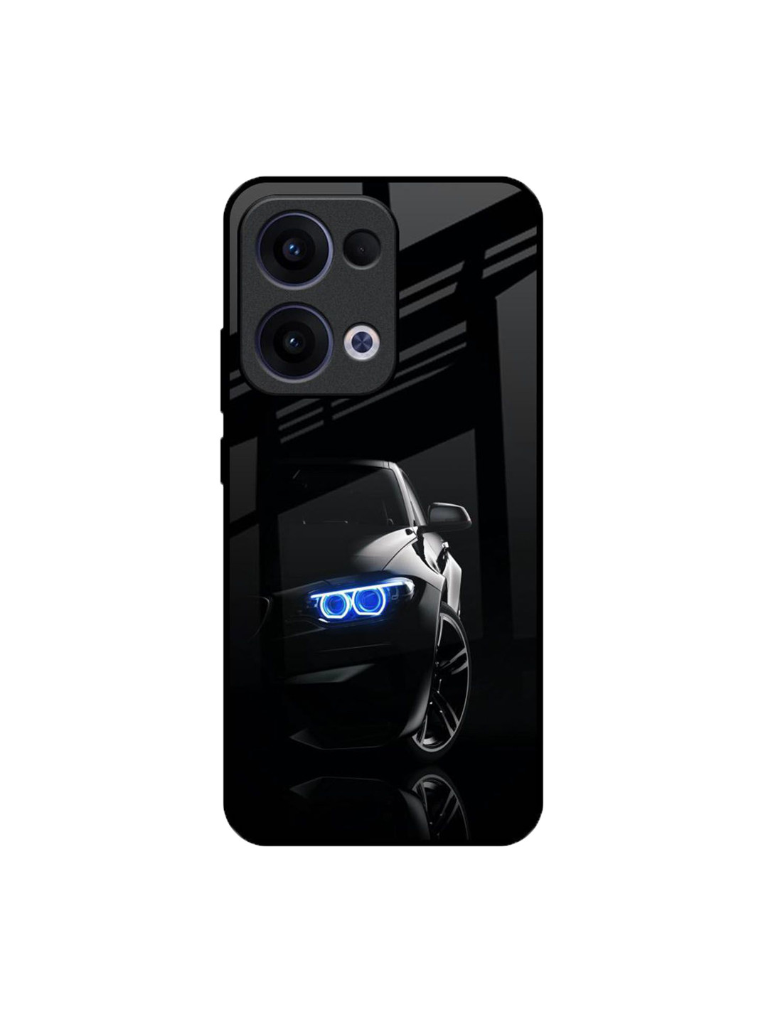 QRIOH Car In Dark Abstract Printed Oppo Reno13 5G Glass Back Case Mobile Accessories