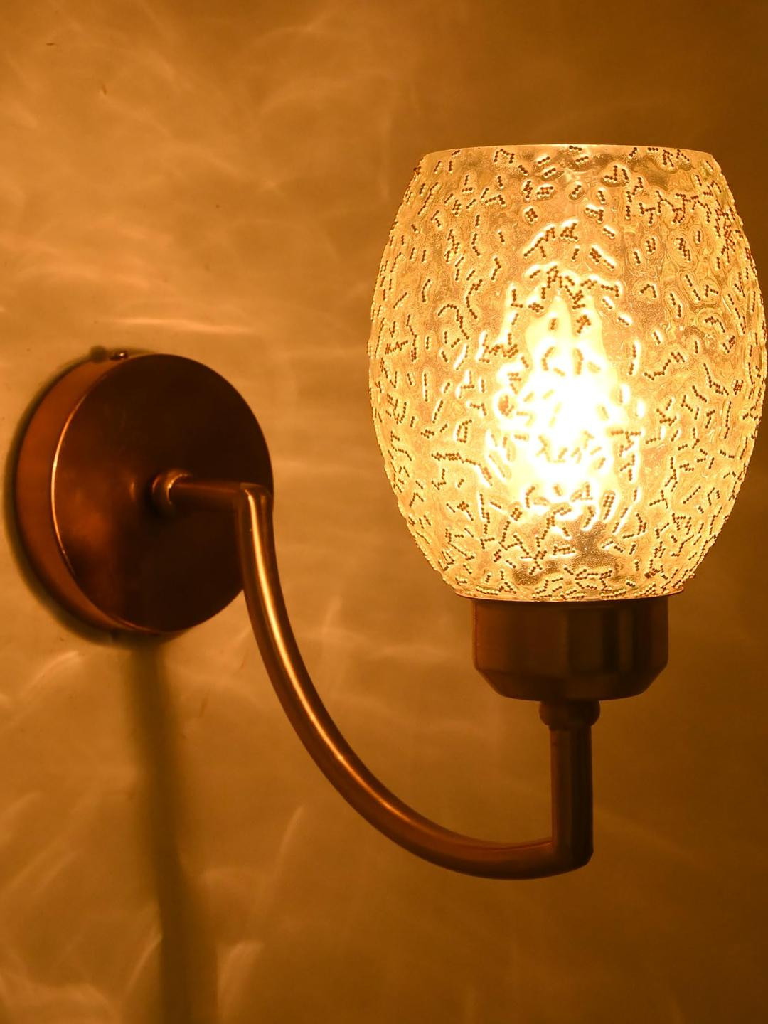 SOMIL Cylinder Shaped Printed Glass Wall Lamp