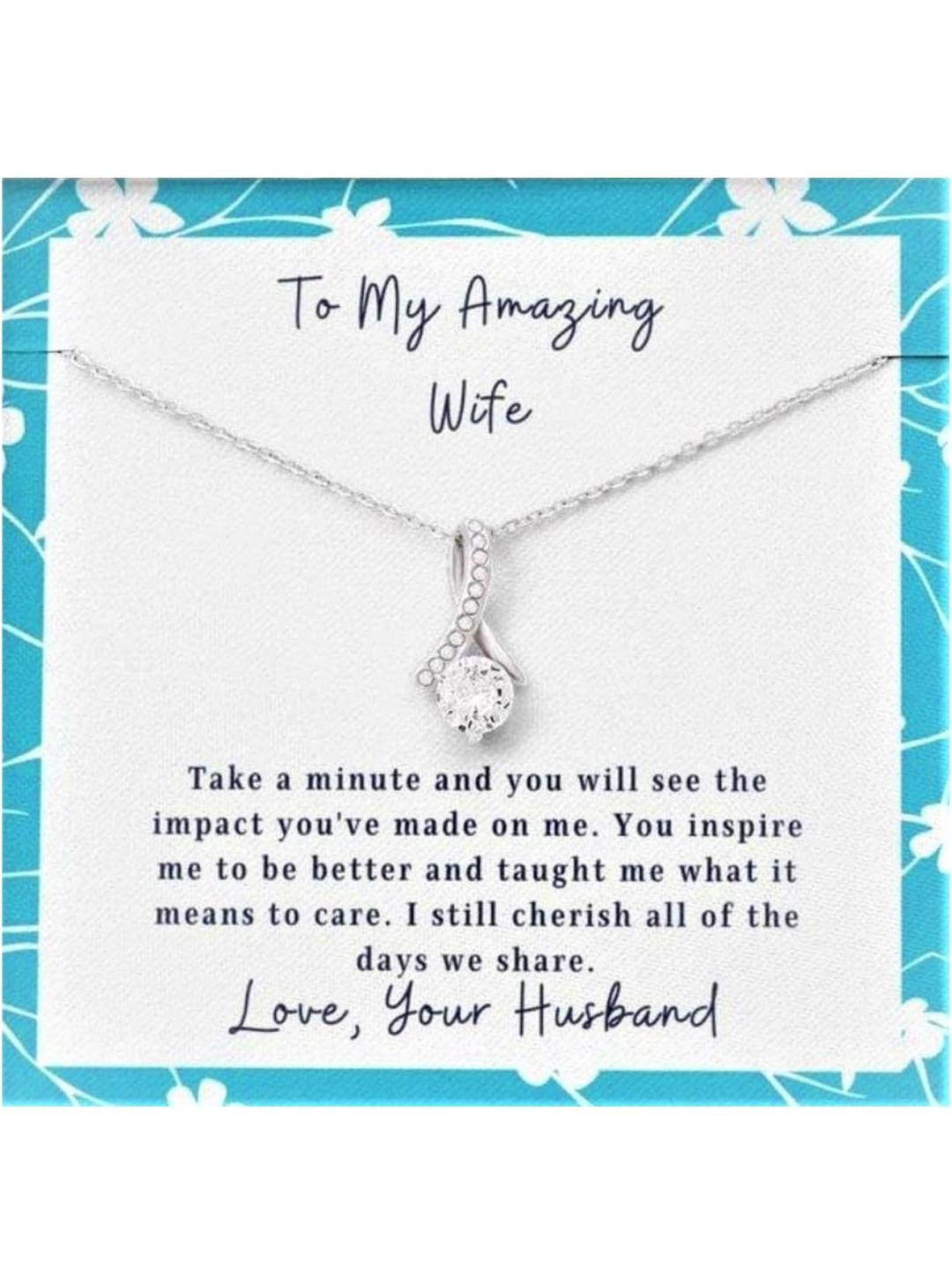 Silver Gift Wife Necklace Necklace For Wife To My Wife The Impact Inner Beauty Necklace