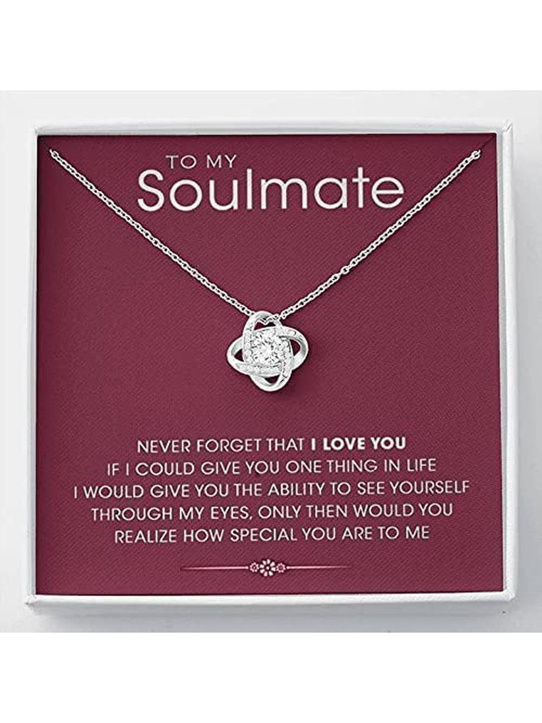 Sterling Silver To My Soulmate | Necklace to Gift Women & Girls | With Certificate of Authenticity