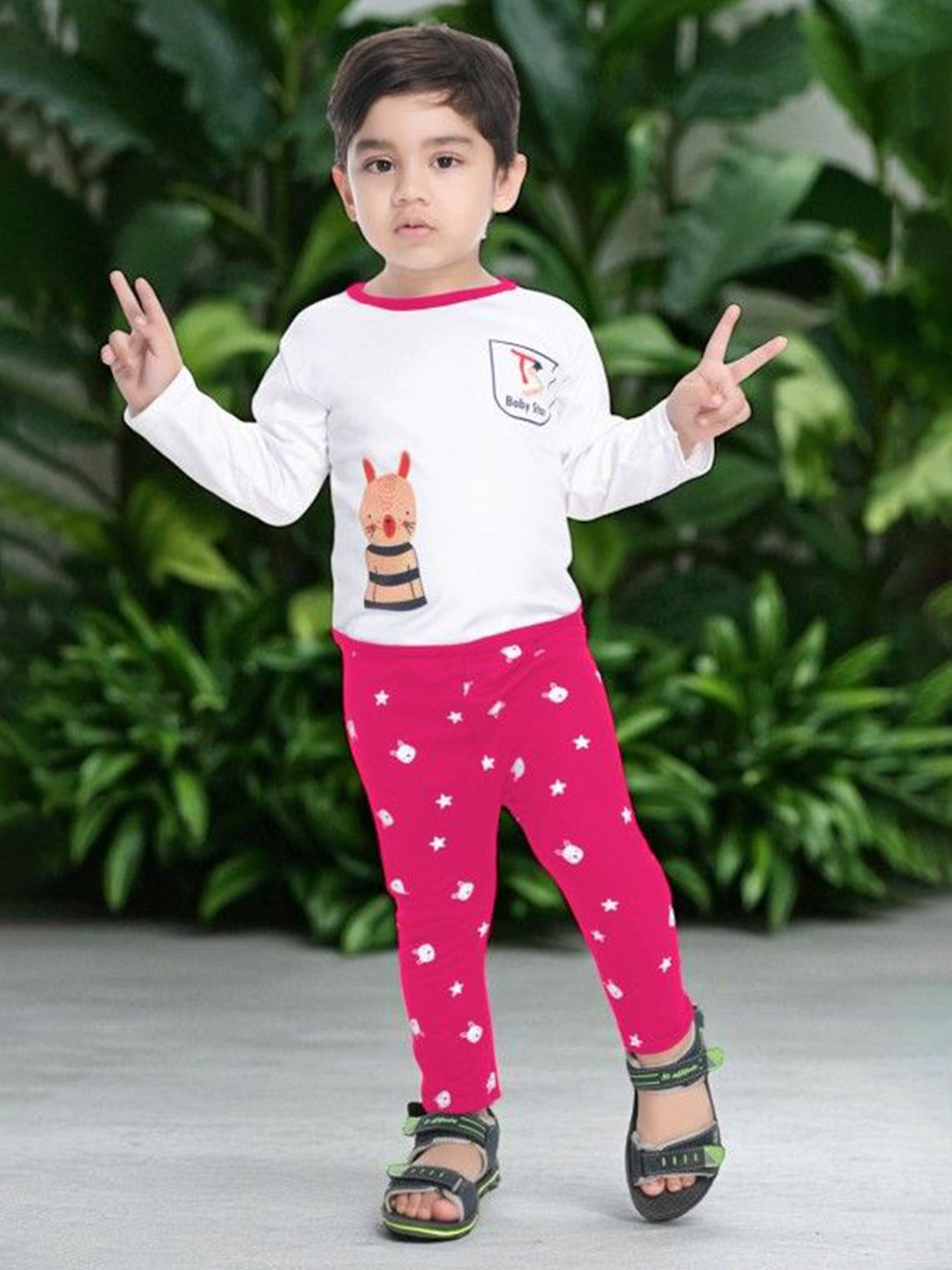 NEW GEN Boys Printed Long Sleeves T-shirt With Trousers