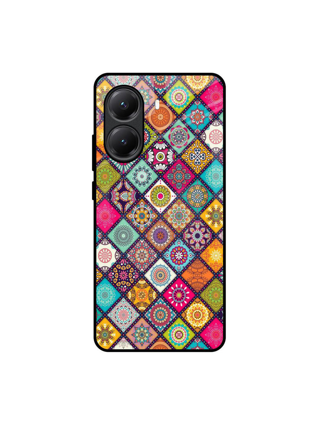 QRIOH Quirky Printed Mandala Glass Poco X7 Pro 5G Back Case Mobile Accessories
