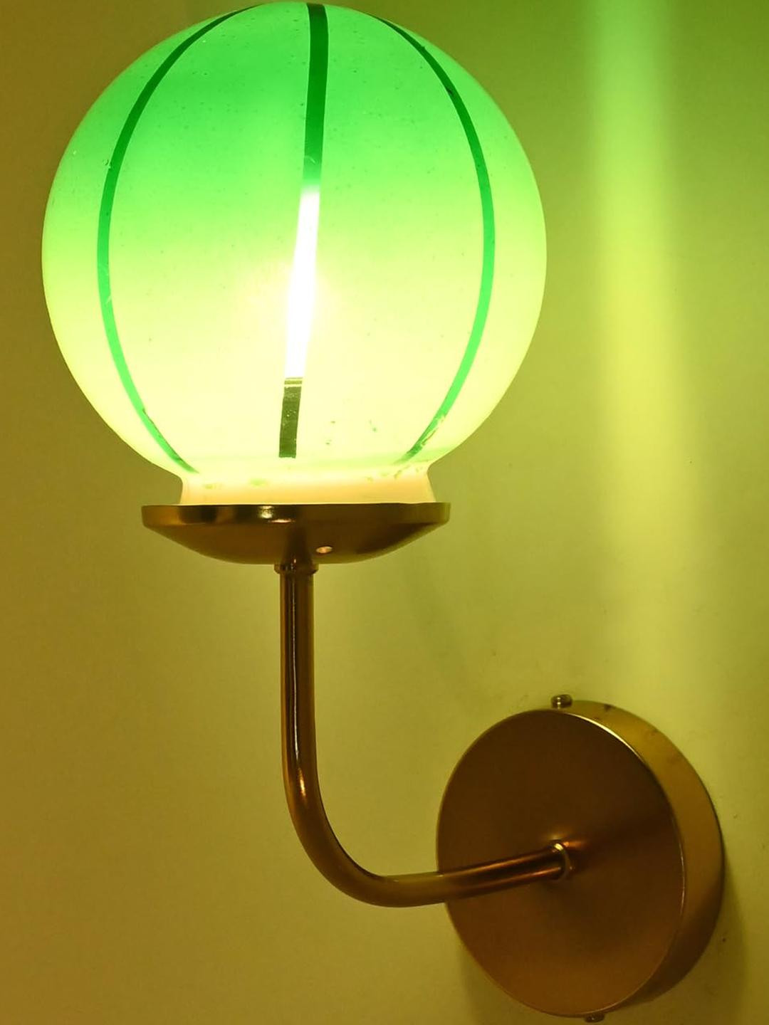 SOMIL Green Printed Glass Decorative Wall Light