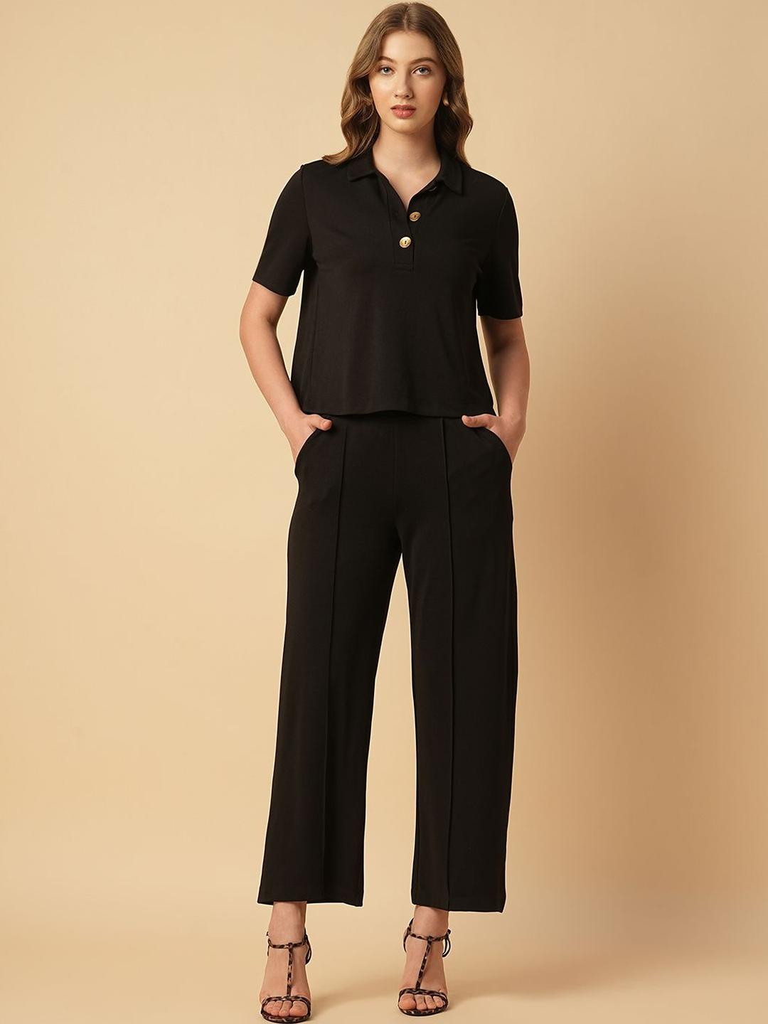 Chemistry Polyester Polo Collar  Co-Ords