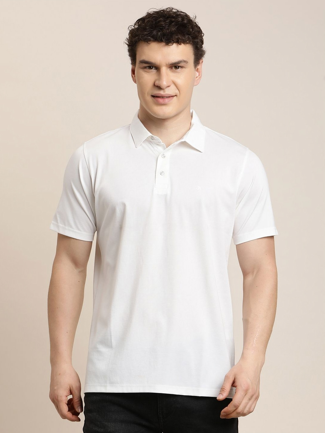 Turtle Polo Collar Cotton Slim Fit T-shirt