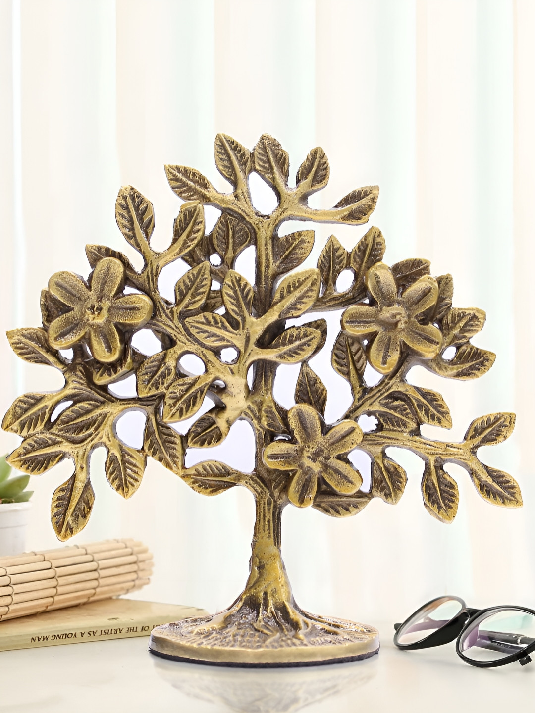 TIED RIBBONS Gold-Toned Fengshui Kalpavriksha Tree of Life Success Showpiece
