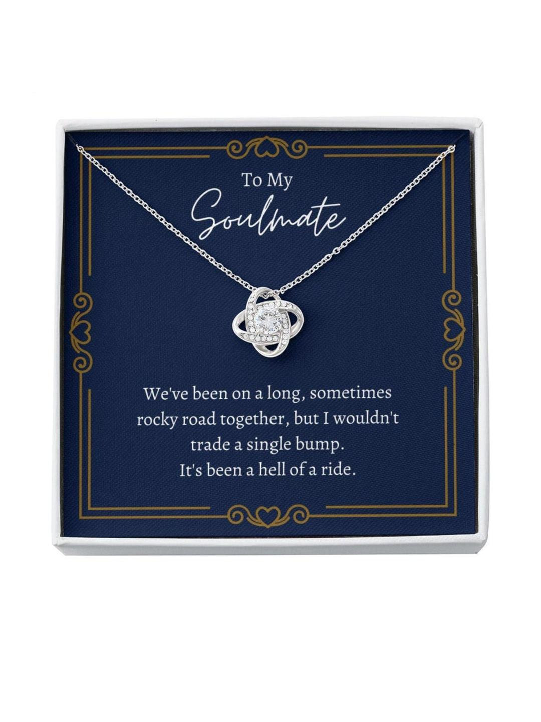 Silver Gift Wife Necklace, Gift To My Soulmate, Valentines Day Necklace, Wife Gift, Love Knot, Anni