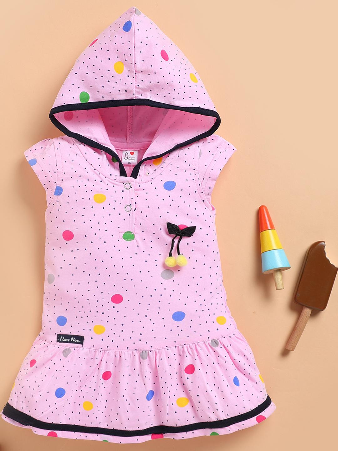 I LOVE MOM Pink Printed Fit & Flare Dress