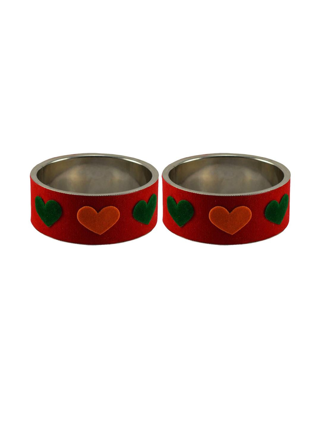 Vidhya Kangan Red Stainless Steel Bangles