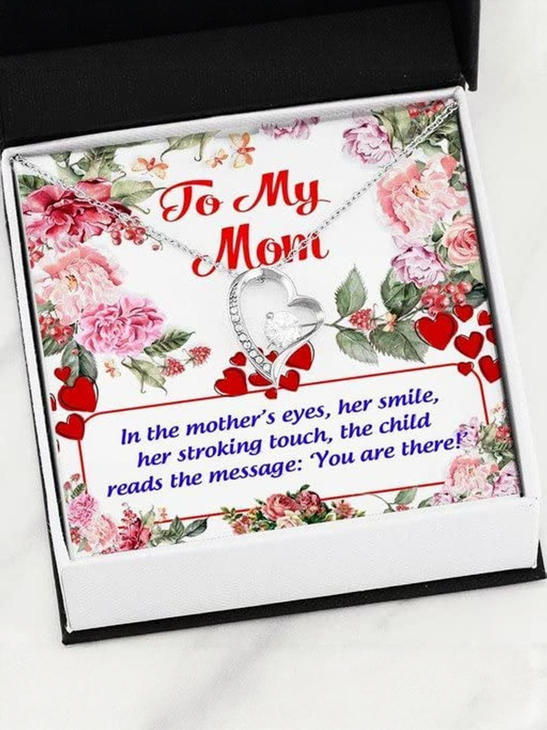 Sterling Silver Gift MOM NECKLACE, IN THE MOTHERS EYES FOREVER LOVE NECKLACE GIFT FOR MOM