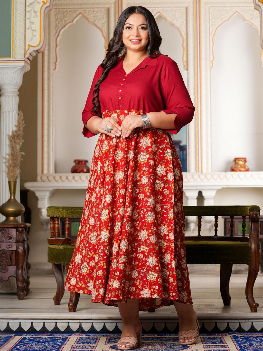 YASH GALLERY Adults-Women Maroon Dresses