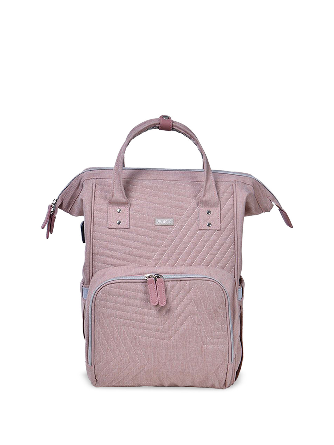 Juniors by Babyshop Quilted Diaper Backpack With Adjustable Straps & Zip Closure