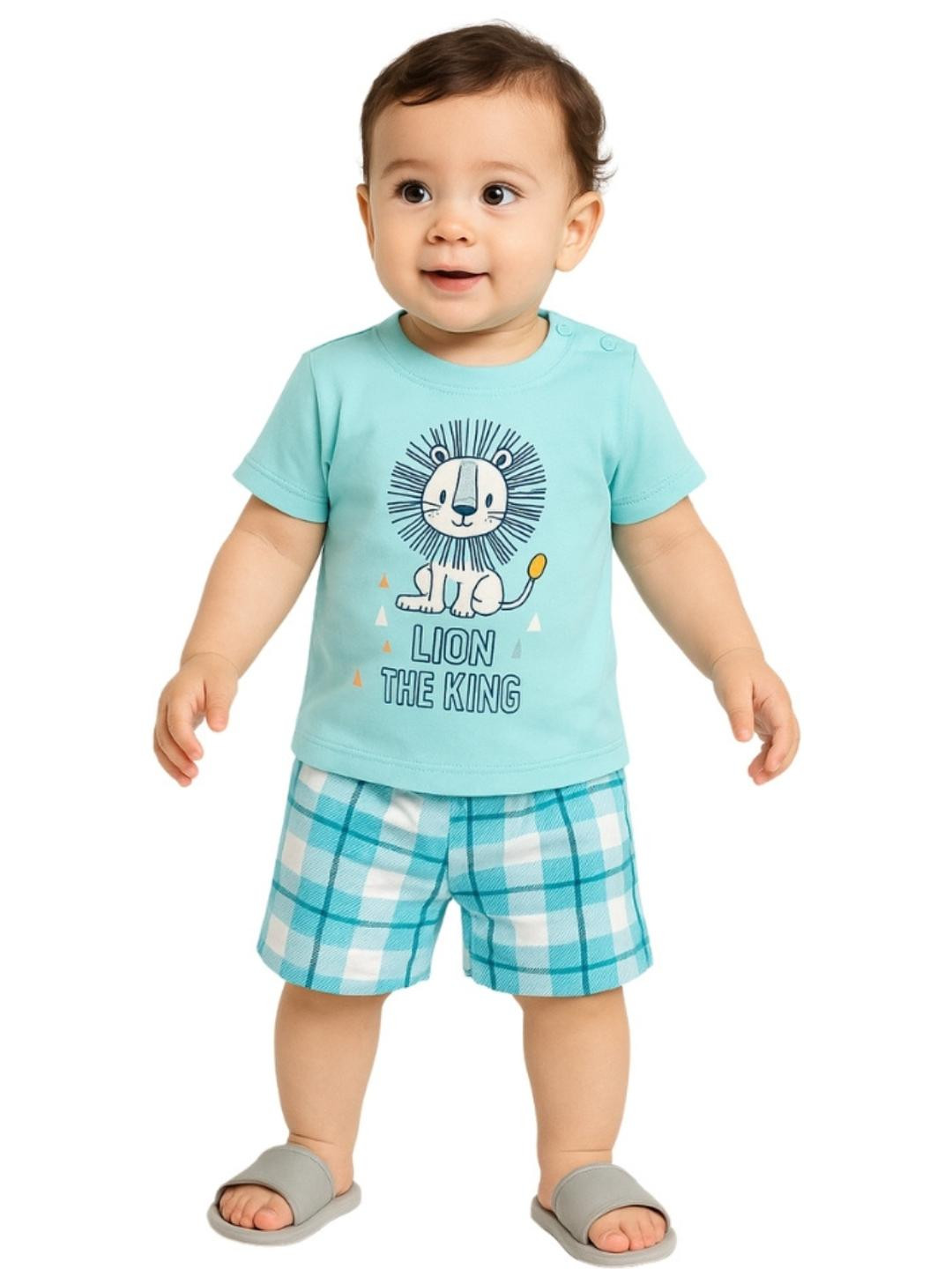 Cdeck Boys Lion Printed T-shirt with Shorts