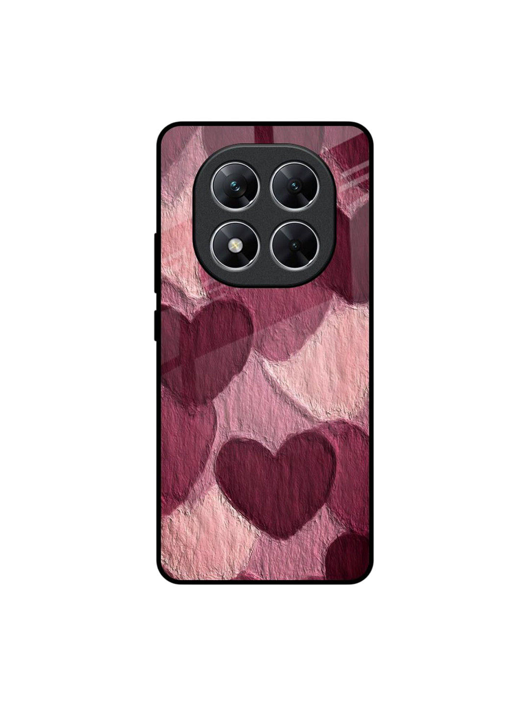 QRIOH Sweetheart Patterned Printed Poco X7 5G Glass Back Case Mobile Accessories