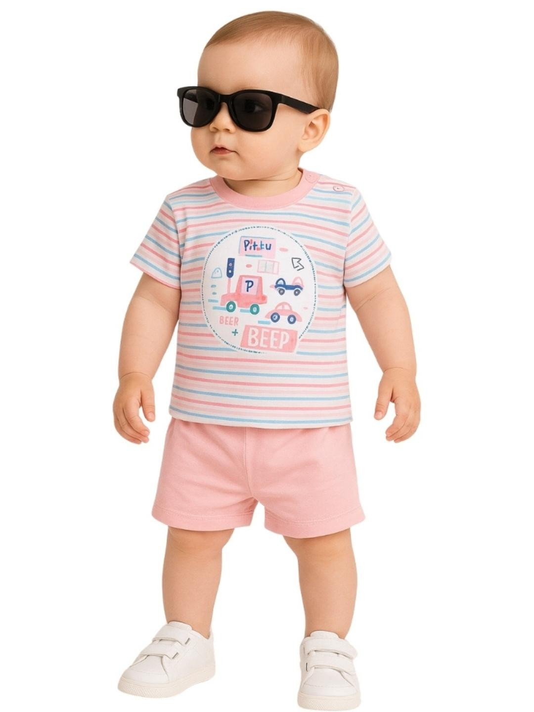 Cdeck Boys Cotton Printed T-shirt with Shorts