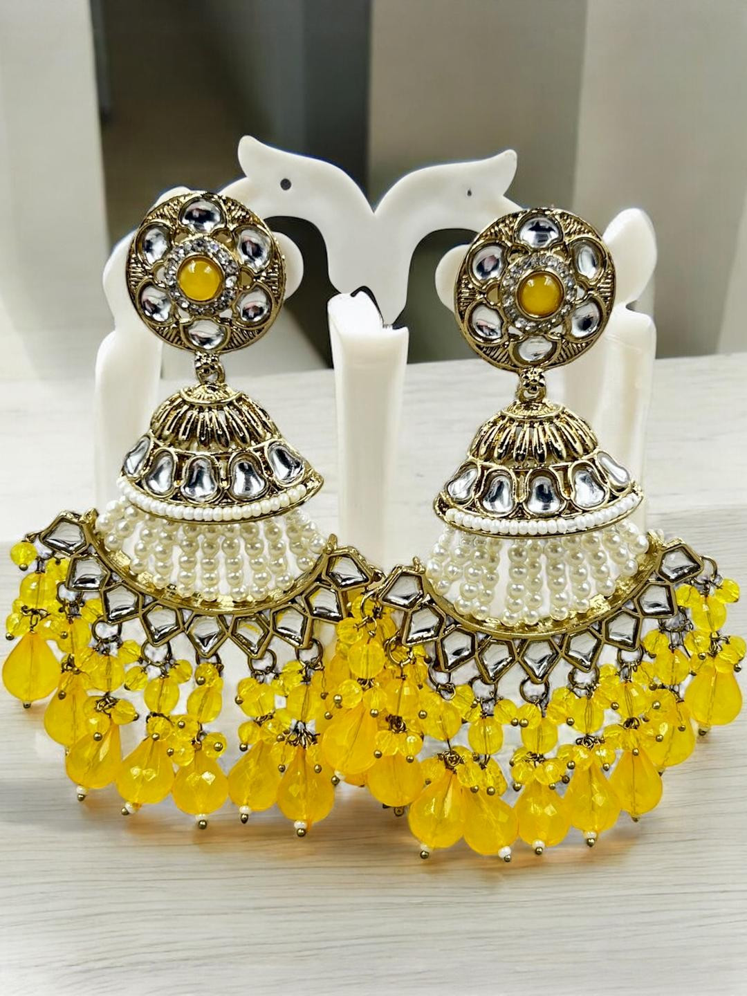 ANTIQUE JEWELLERY Copper Plated Heavy Chandbali Earrings