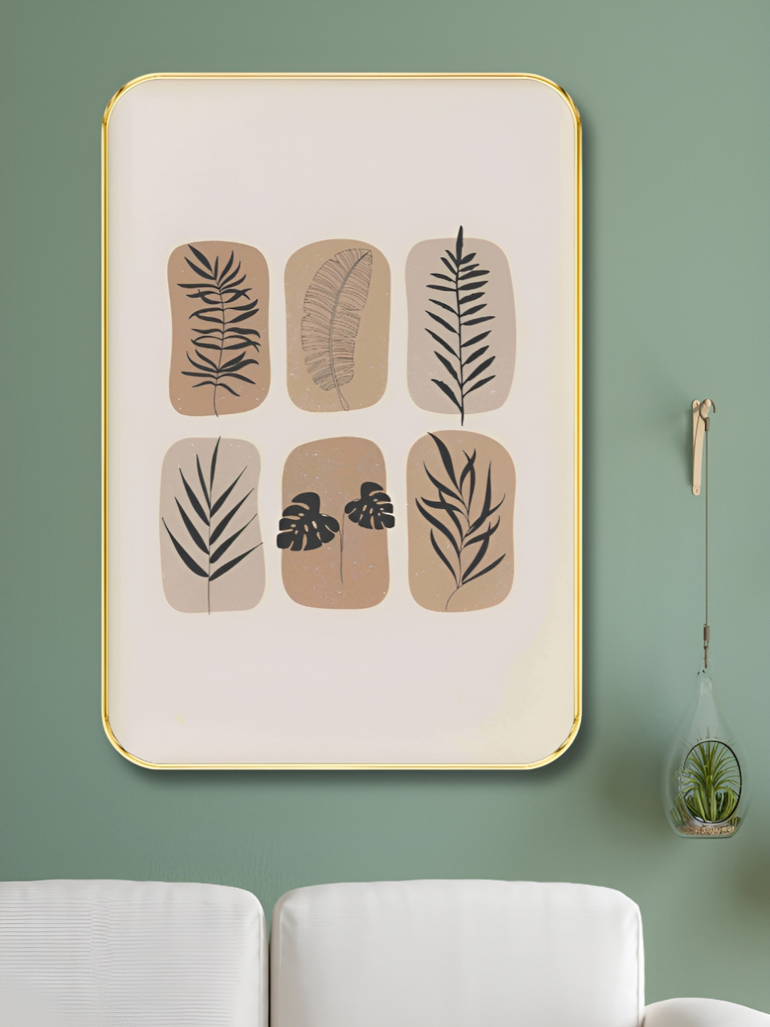 Livin'luxe Brown & Beige Modern Botanical Leaf Wall Art