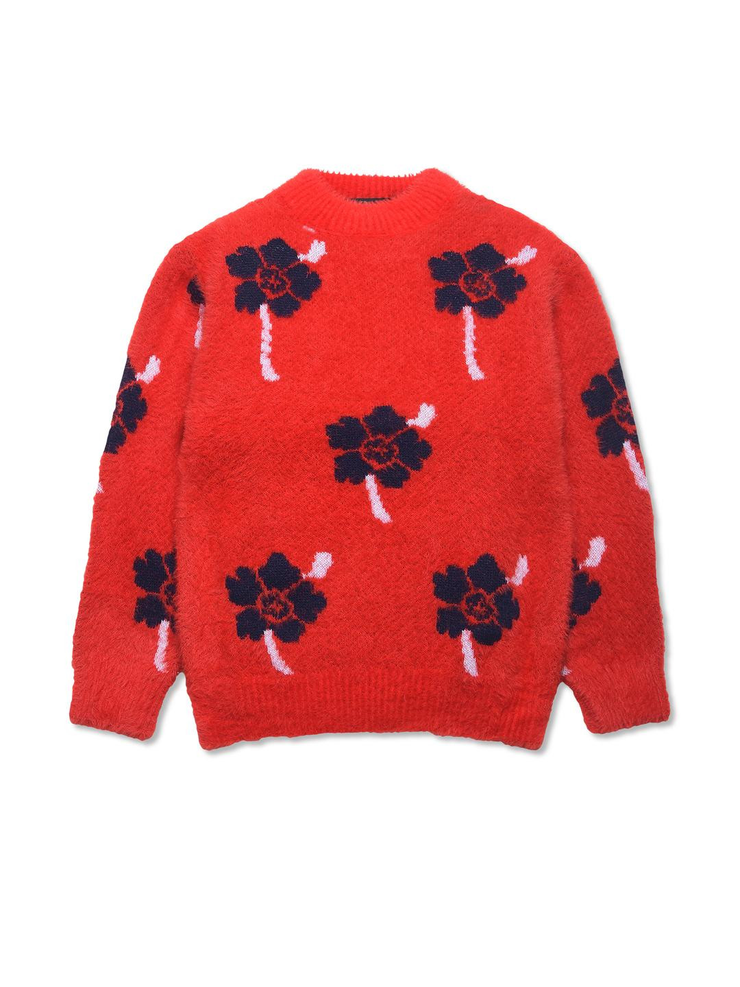 Rebiva Unisex Kids Floral Woollen Pullover