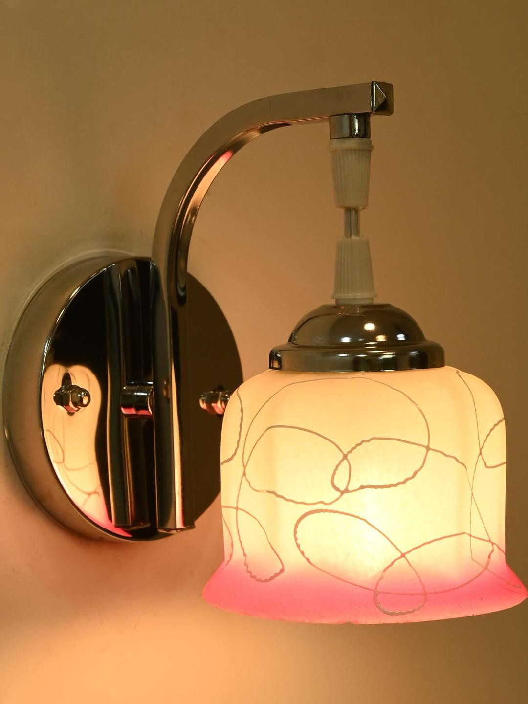 SOMIL Pink & White Glass Decorative Wall Lamp