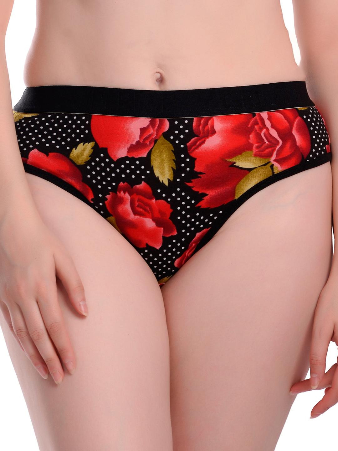 New stylish Red,Blue,Purple Cotton Silk Hipster Multicolor Panties Pack of 3