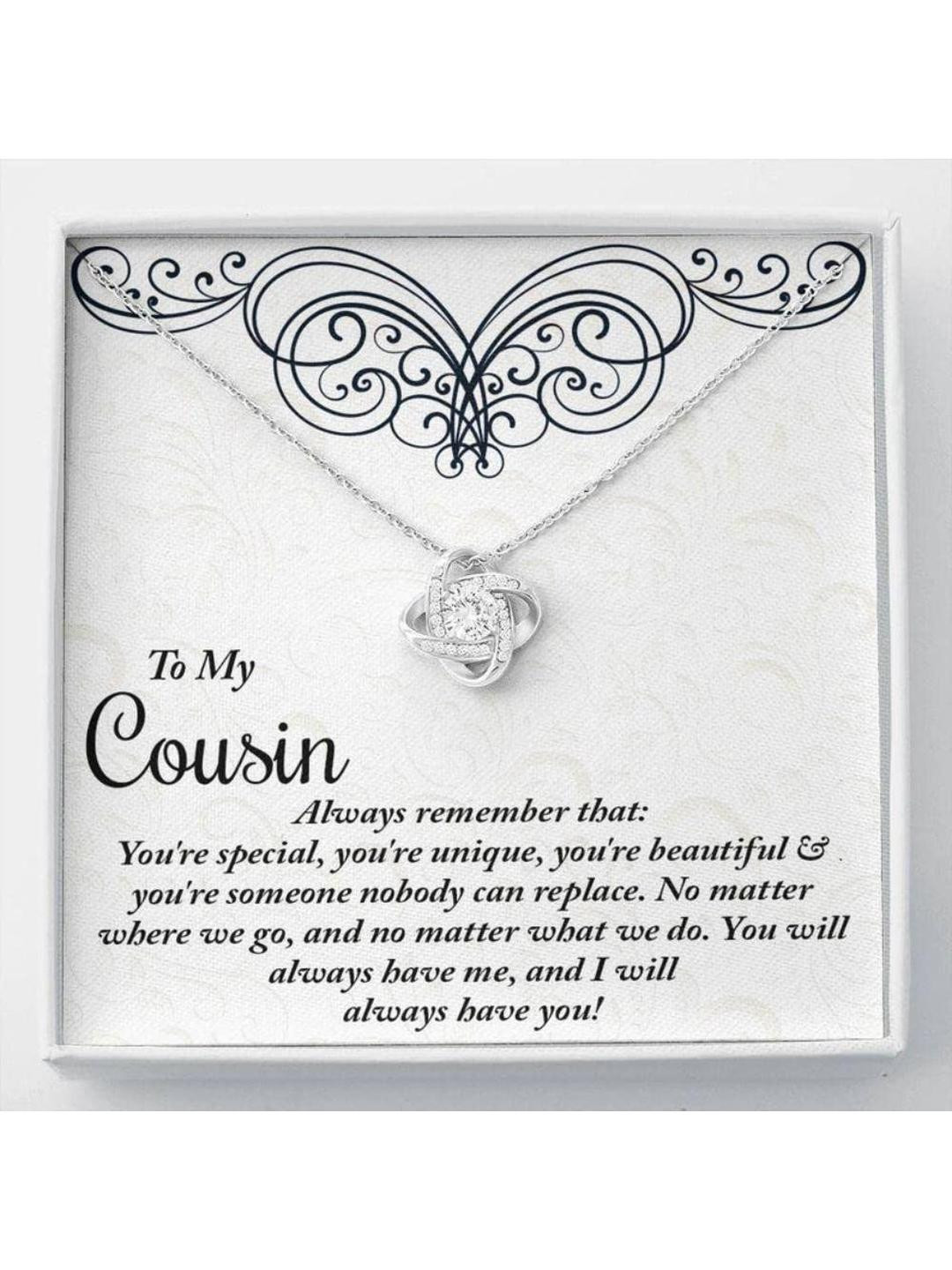 Silver Gift Cousin Necklace, Cousin Birthday Necklace Gift, Gift For Girl Cousin, Necklace For Cous