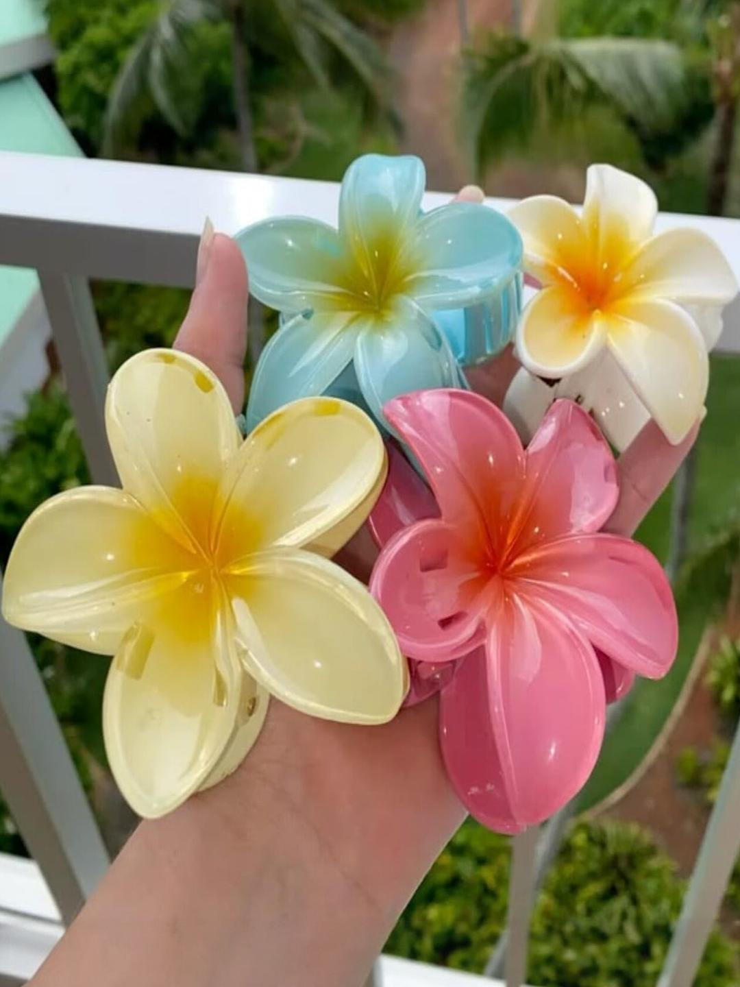 alamodey Women Multicolor Set of 4 Floral Hair Claw Clips