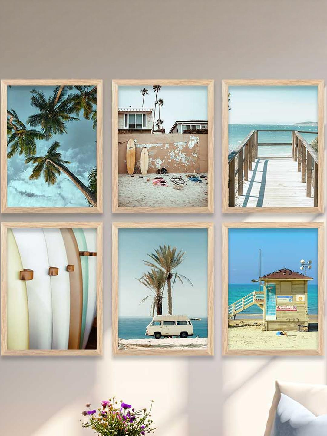 WALLLANE Brown 6 and more Piece Wooden Wall Paintings