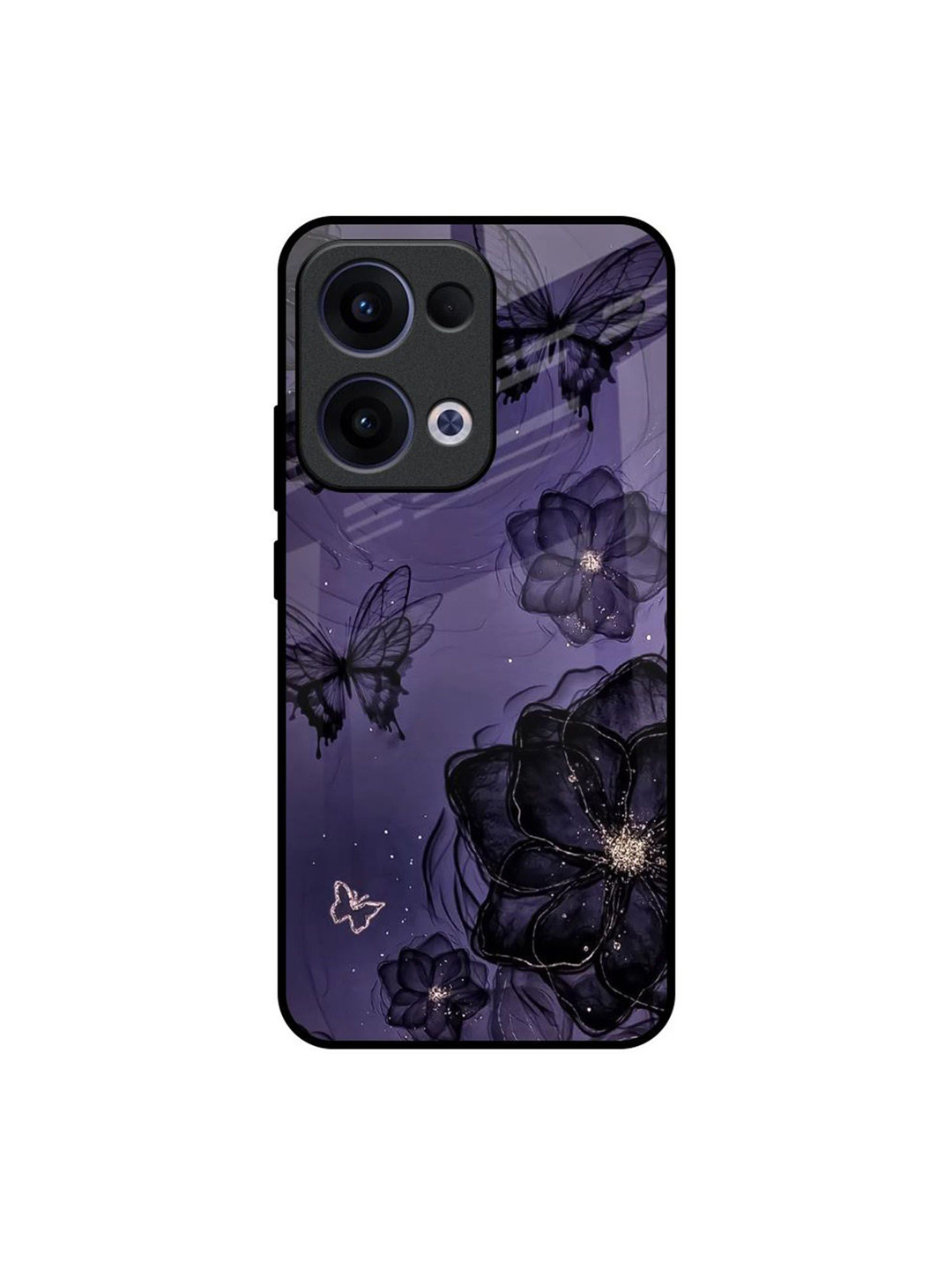 QRIOH Purple Paradise Glass Case for Oppo Reno13 5G Back Case Mobile Accessories