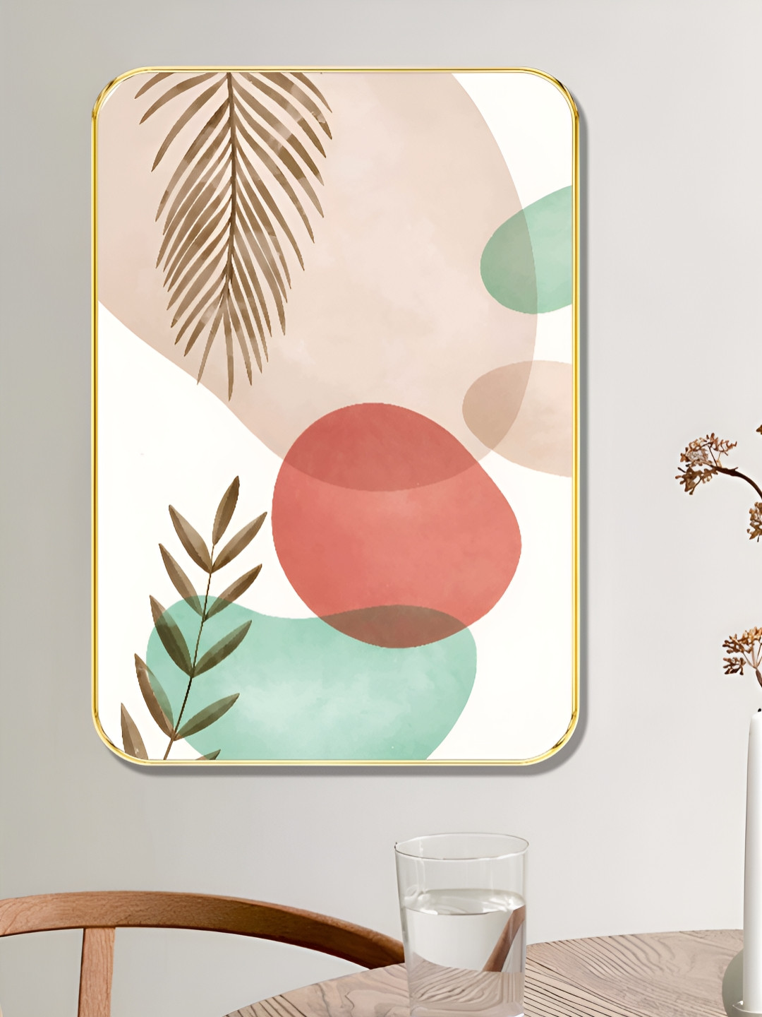 SAF Green & Maroon Botanical Abstract Wall Art