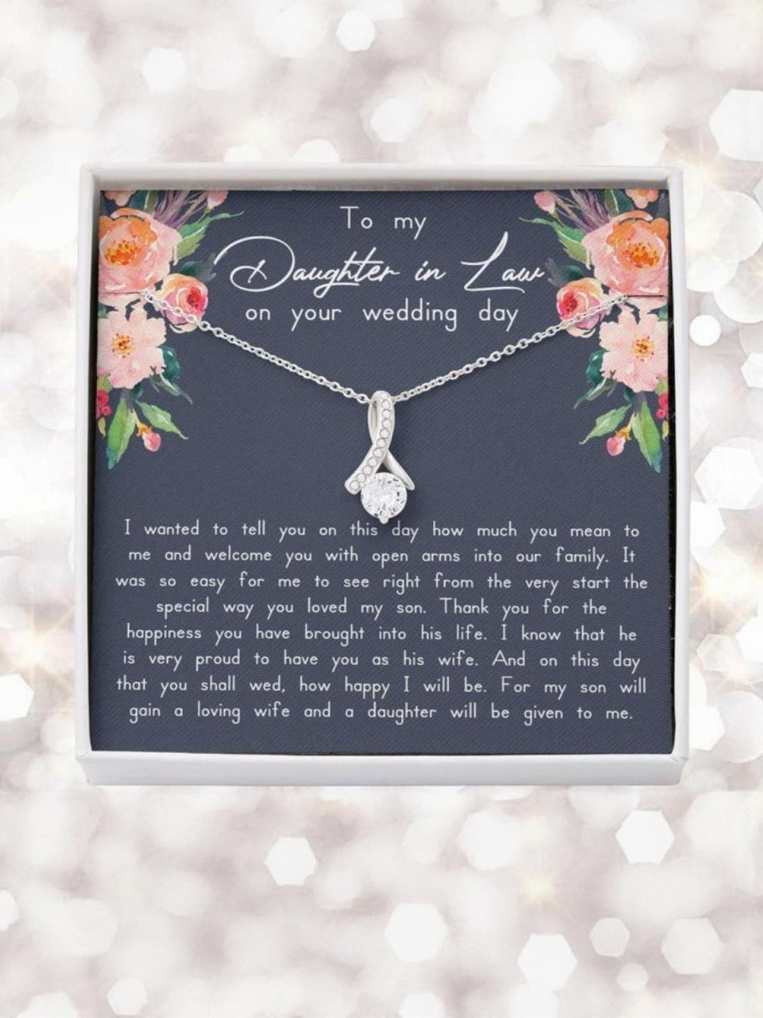 Silver Gift Daughter-in-law Necklace, Daughter In Law Gift On Wedding Day, Future Daughter In Law,