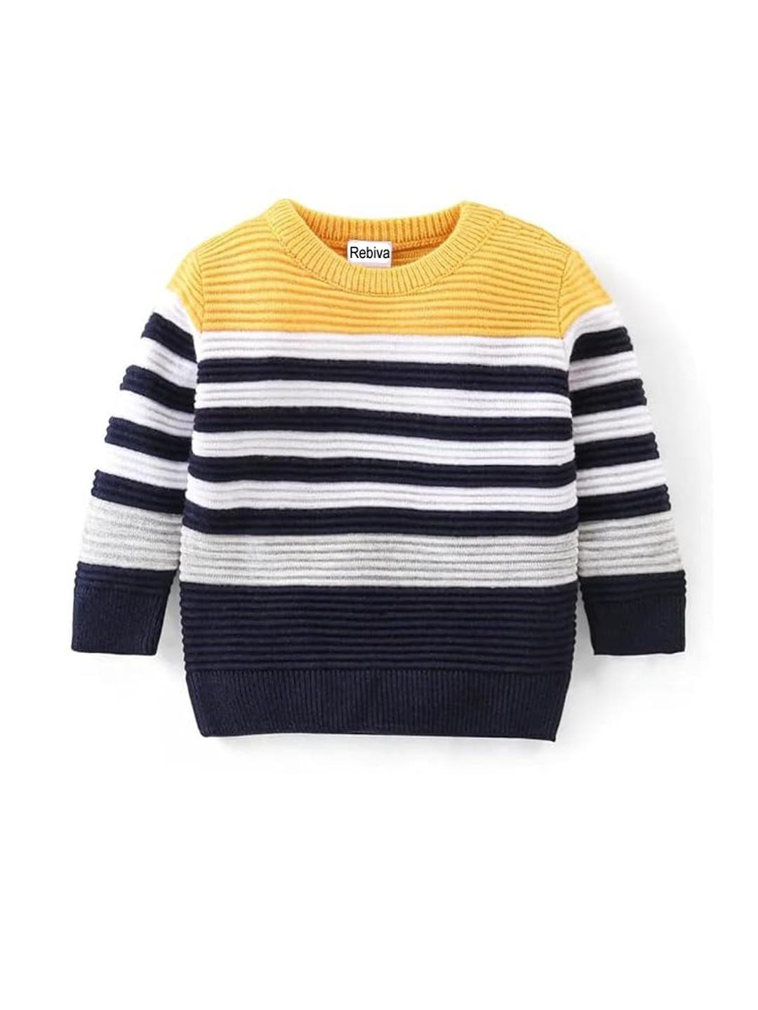Rebiva Unisex Kids Striped Woollen Sweater Vest