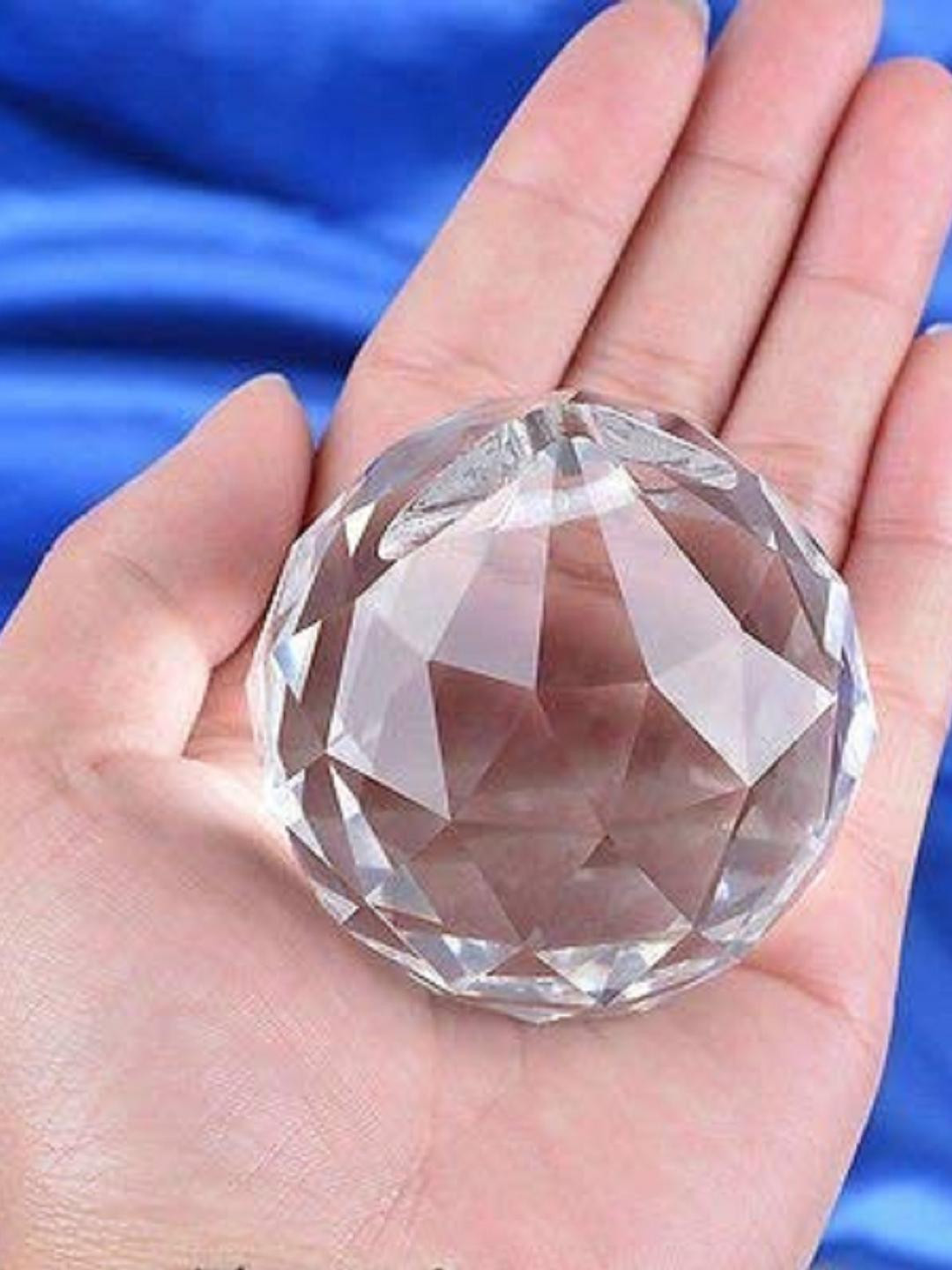 APNA KANHA Set Of 2 Feng Shui Crystal Clear Ball Decorative Showpiece