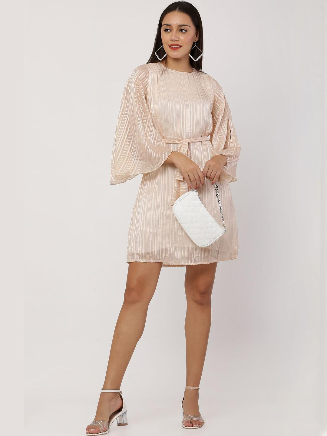 Moda Rapido Flutter Sleeve Georgette Fit & Flare Dress