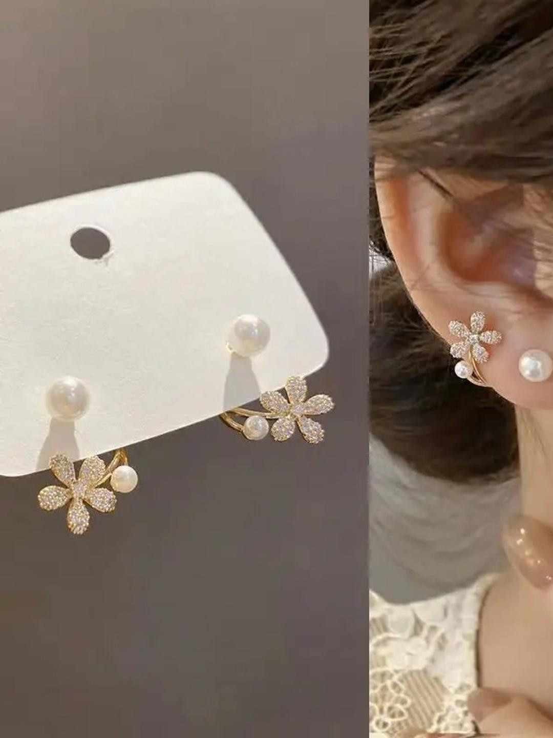 ONUYX Adults-Women's Floral Ear Cuff Earrings