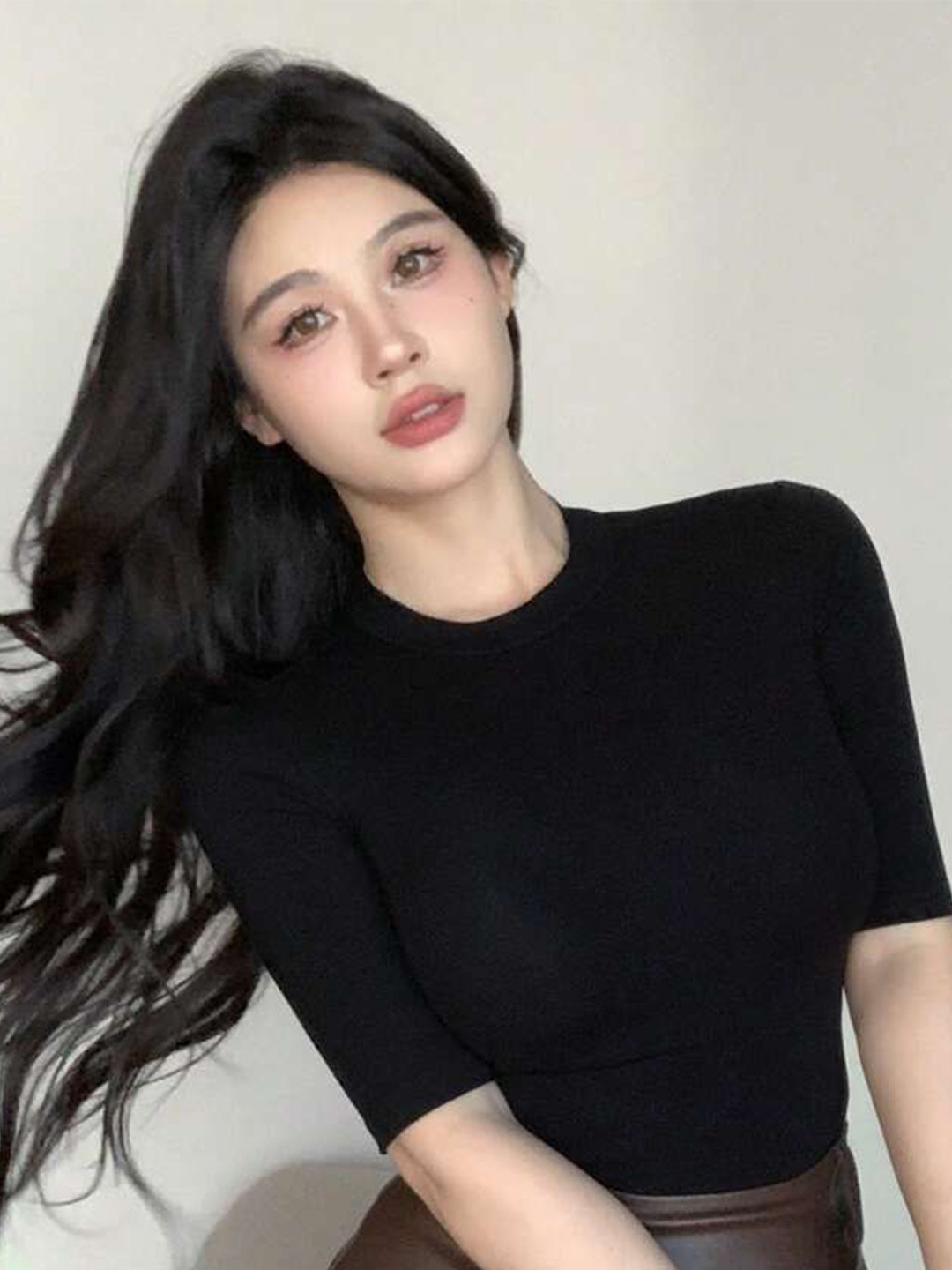 Istyle Can Women Slim Fit Round Neck Short Sleeve Top