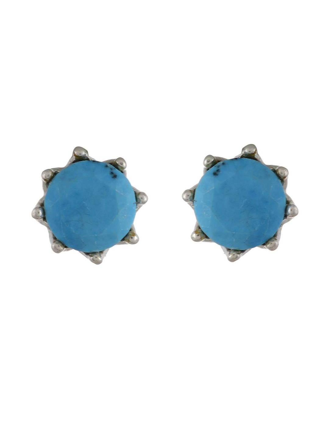 Silver Planets Women Green Earrings