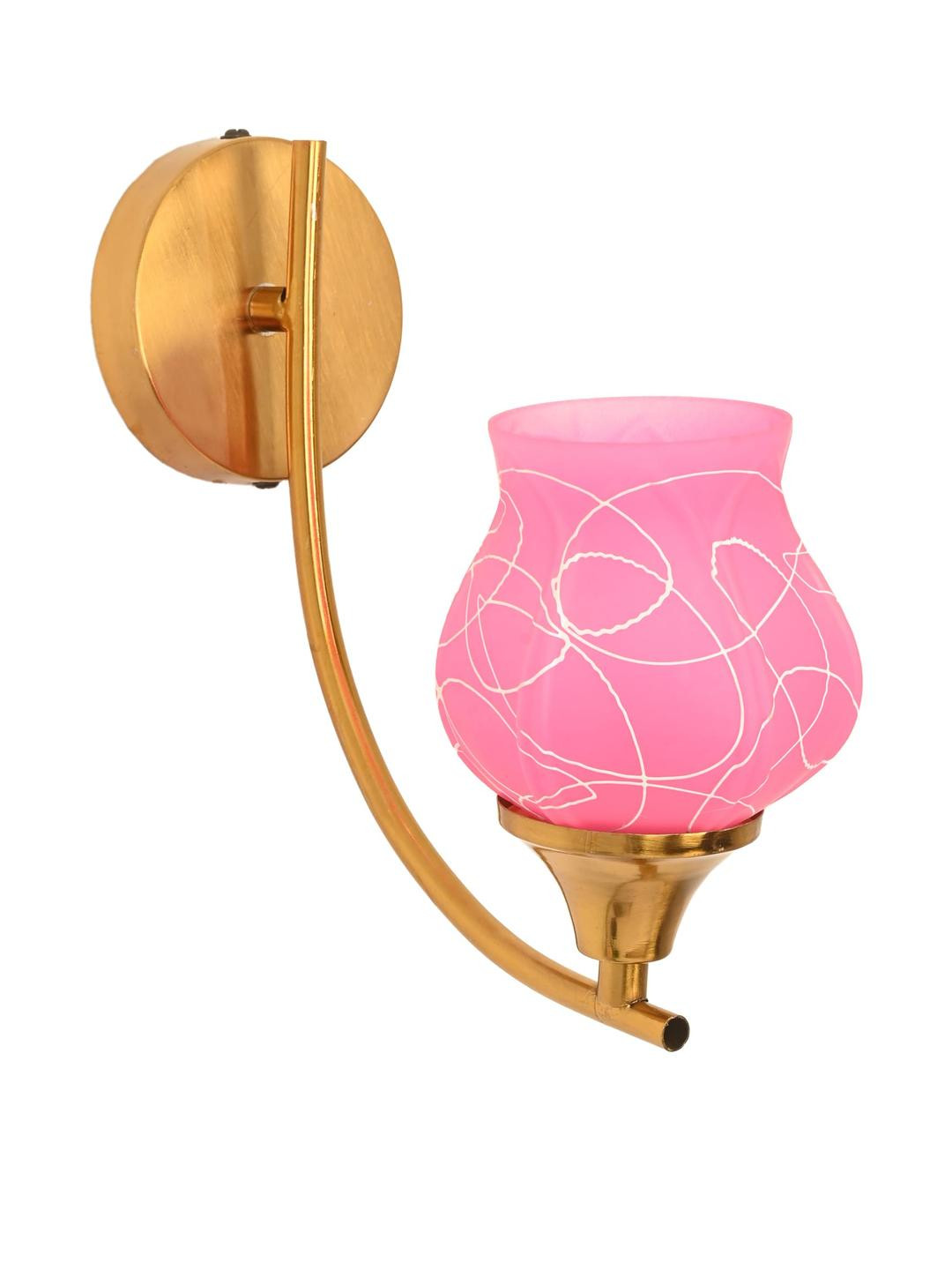 Somil Premium Designer Glass Wall/Night Lamp  Elegant  & Stylish Dcor Accent for Modern Interiors,  Color Pink, White, Size:- 10 x 10 x 19.5 CM