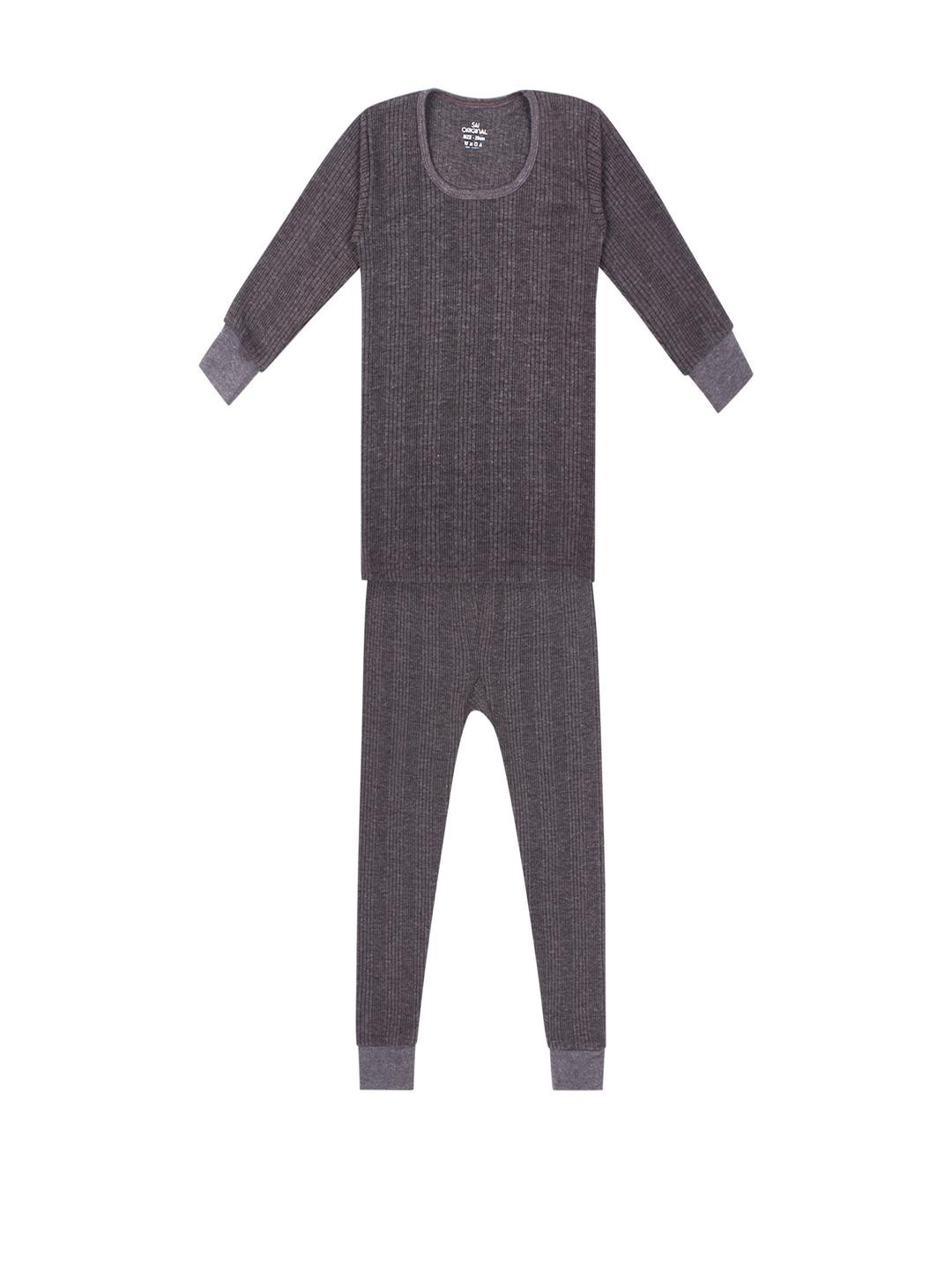 Kritiu Boys Cotton Round Neck Long Sleeves Thermal Set