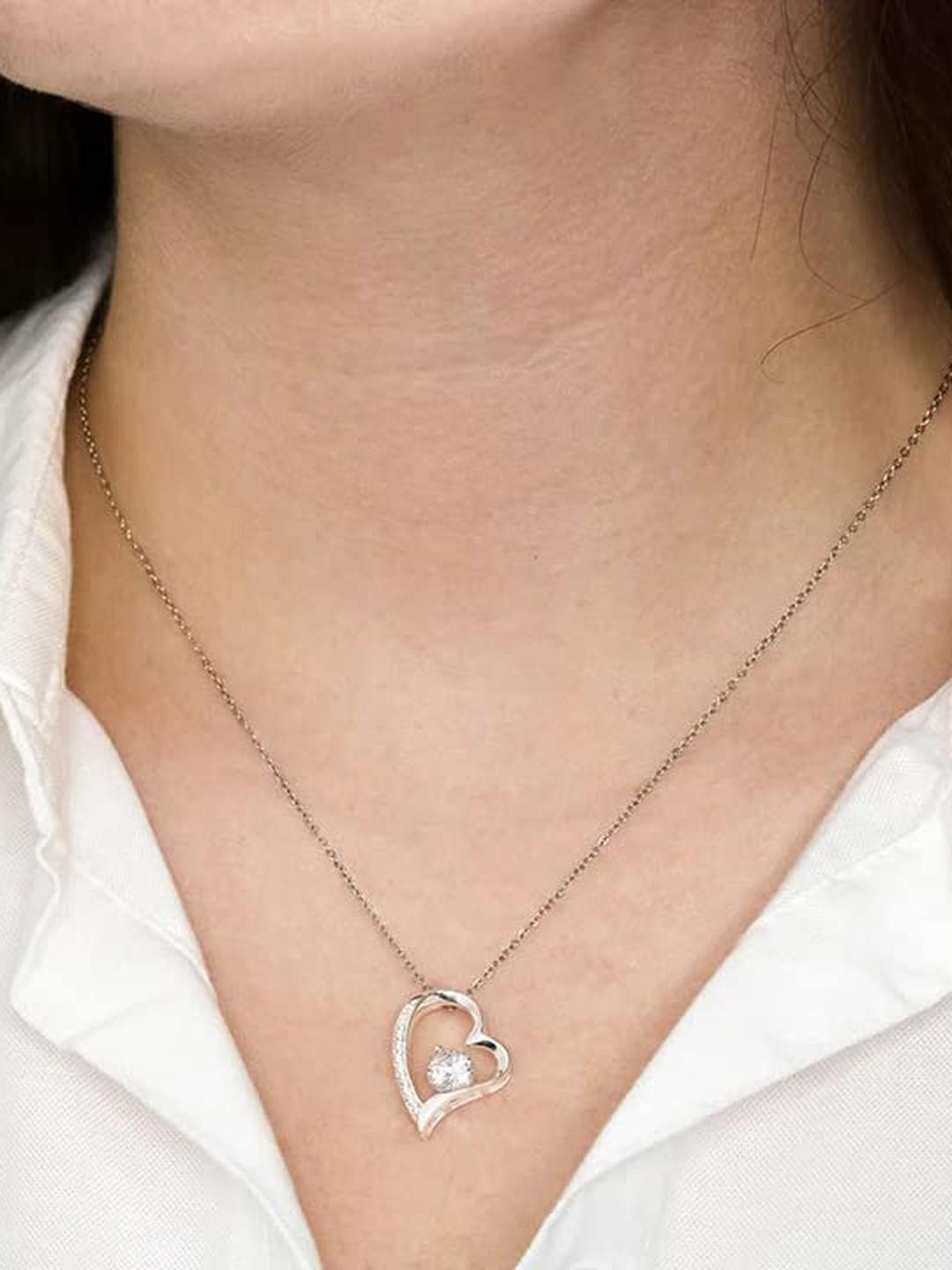 Best Unique Gift For Fiance Female - Pure Silver Pendant & Message Card | Combo Gift Box